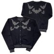 Bat Flock Grey Cardigan by Kreepsville 666 Discount