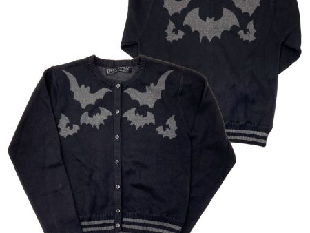 Bat Flock Grey Cardigan by Kreepsville 666 Discount