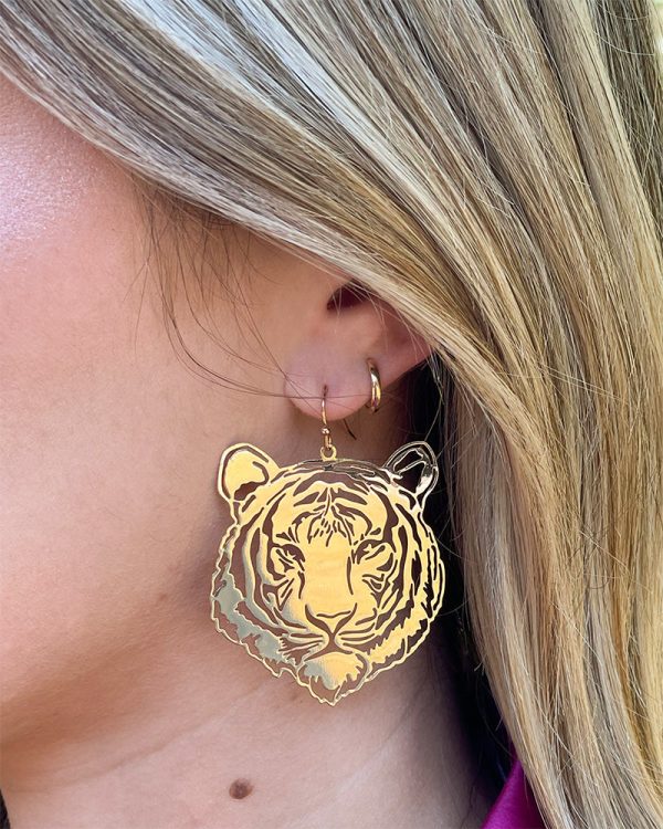 Time Out Tiger Earrings For Sale