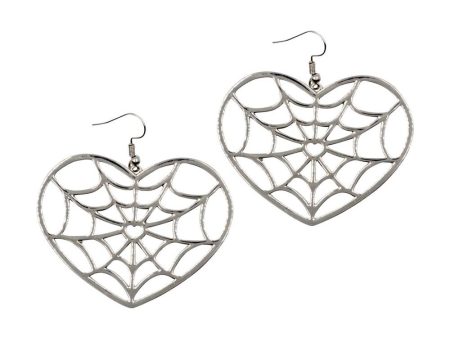 Web Heart Earrings by Kreepsville 666 Fashion