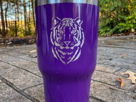 Tiger Etched Tumbler on Sale