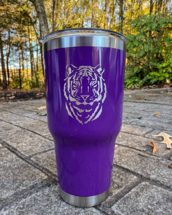 Tiger Etched Tumbler on Sale