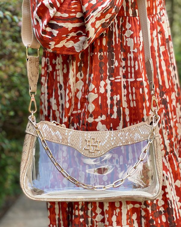 Cassidy Clear Crossbody - Metallic Tan Hot on Sale