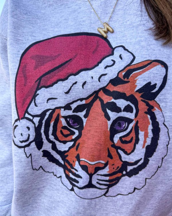 Santa Tiger Fleece Sweatshirt Online Hot Sale