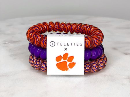 Teleties Large Hair Tie - Clemson For Cheap