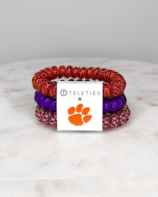 Teleties Large Hair Tie - Clemson For Cheap