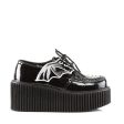 CREEPER-205 Batwing Black Glitter Creeper Shoes by Demonia Discount