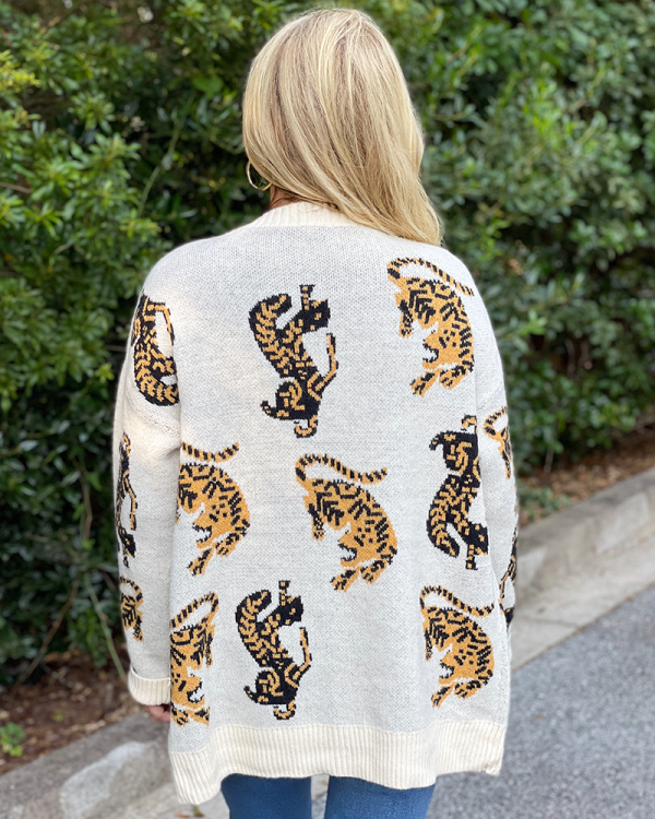 Tiger Walk Cardigan - Beige Online