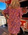 Amelia Tiger Tail Dress - Purple and Orange Cheap