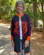 Tiger Face Cardigan - Orange, Purple, & Green For Cheap