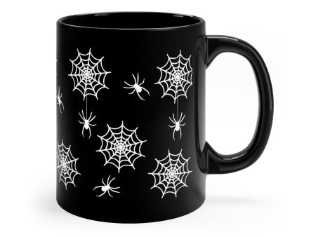 Spiders & Webs 11 oz. Black Mug by The Dark Side of Fashion Online Hot Sale