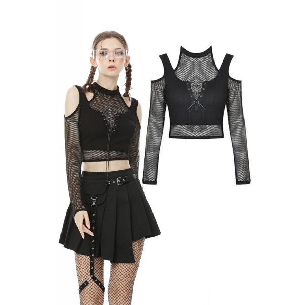 Under My Spell Fishnet Crop Top by Dark In Love Hot on Sale