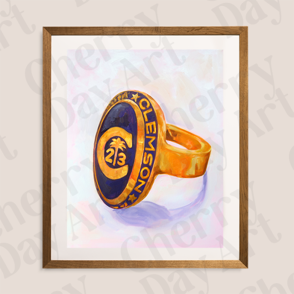 2023 Clemson Ring Print by Cherry Day Art Online now