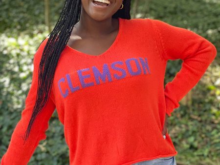 Best Game Sweater - Clemson Block Letters - Orange Online