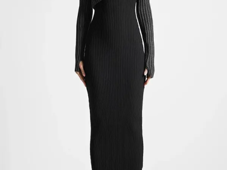 Women s Spliced Off-Shoulder Slimming Knitted Dress Online