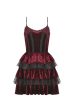 Bathing In Blood Gothic Red Velvet Frilly Dress by Dark In Love Sale