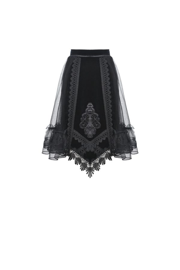 Cemetery Lane Velvet Skirt by Dark In Love Online Hot Sale