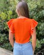 Collins Cropped Sweater Top - Orange Online