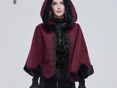 Thorns Of A Rose Gothic Black Faux Fur Shawl Cape by Devil Fashion Supply