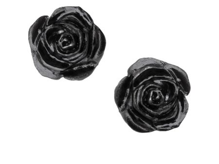 Black Rose Stud Earrings by Alchemy Gothic Supply