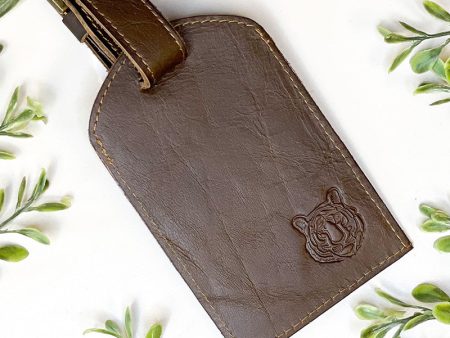 Tiger Leather Embossed Luggage Tag For Discount