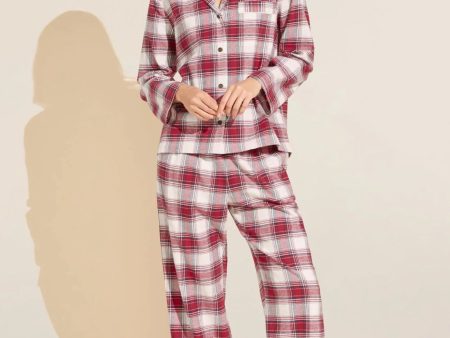 FLANNEL LONG PJ SET - Tartan Plaid L Cheap