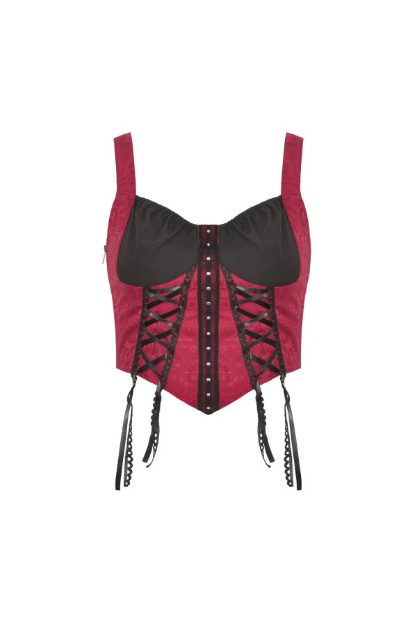 Caught Red Handed Gothic Corset Top by Dark In Love Discount