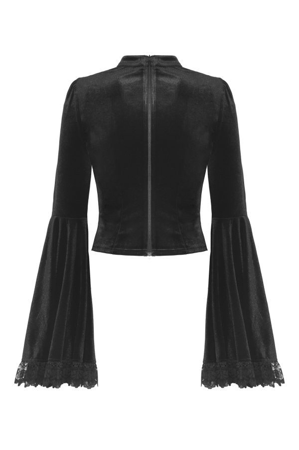 Ashes To Ashes Gothic Velvet Lace Top by Dark In Love Cheap