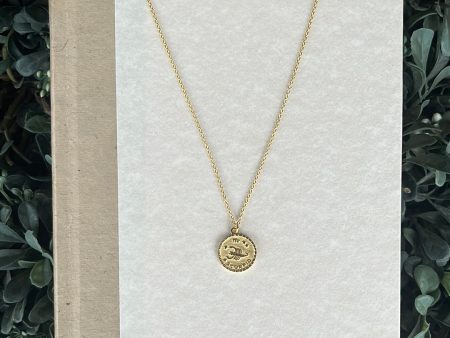 14k Horoscope Disc Necklace, SCORPIO For Sale