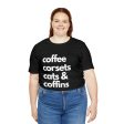 Coffee Corsets Cats & Coffins Top by The Dark Side of Fashion For Cheap