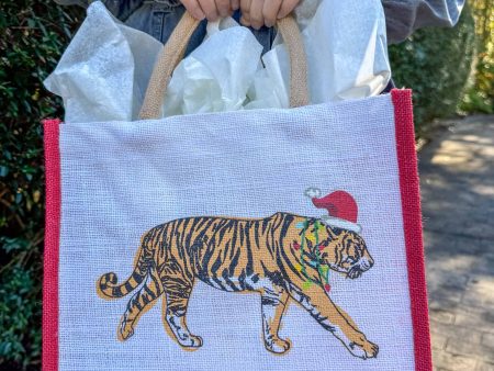 Christmas Tiger Gift Tote - Red Online