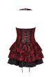 We Are The Freaks Red Plaid Frilly Halter Dress by Dark In Love on Sale