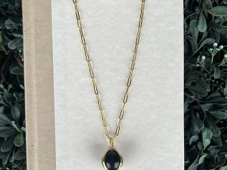 Atlas 14k Onyx Necklace, Long on Sale