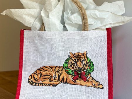 Christmas Tiger Gift Tote For Sale