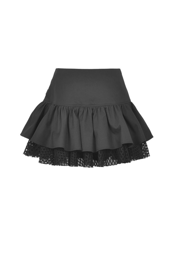 Twisted Smiles Ruffle Skirt by Dark In Love Online