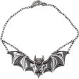 Creature Of The Night Bat Chrome Necklace by Kreepsville 666 Discount