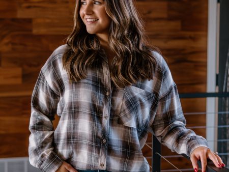 Alessia Oversized Flannel | Charcoal For Discount