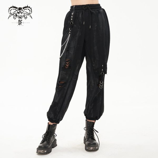 Burnt Out Pants by Devil Fashion Online Sale