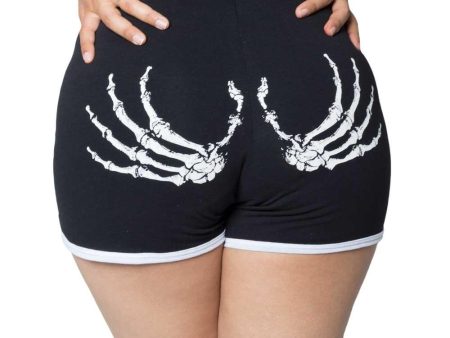 Skeleton Hand Running Shorts by Kreepsville 666 Supply