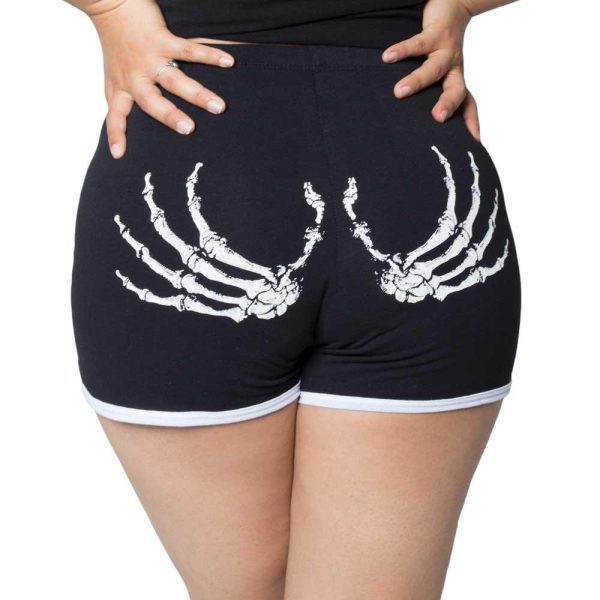 Skeleton Hand Running Shorts by Kreepsville 666 Supply