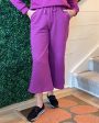 Textured Cropped Pants - Purple Discount