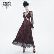 Crimson Calligraphy Lace Dress by Devil Fashion Hot on Sale