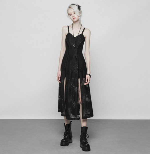 Dark Vintage Split Dress by Punk Rave Online