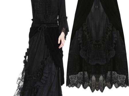 Vampire Bite Velvet Lace Black Skirt by Dark In Love Fashion