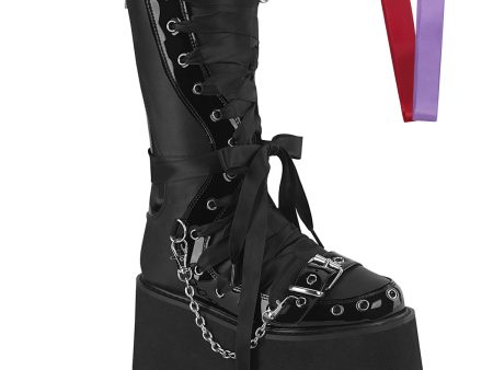 DAMNED-120 Corset Lace Up Platform Boots by Demonia For Discount