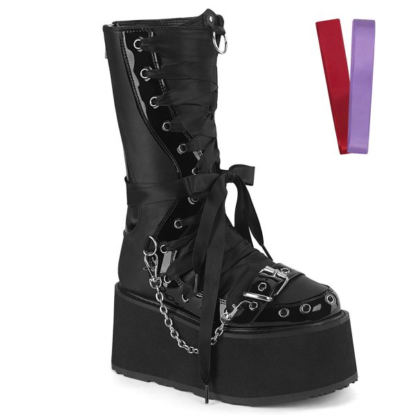 DAMNED-120 Corset Lace Up Platform Boots by Demonia For Discount