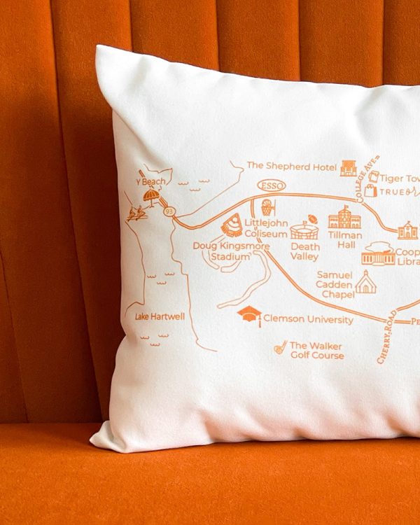 Clemson Map Pillow Online now