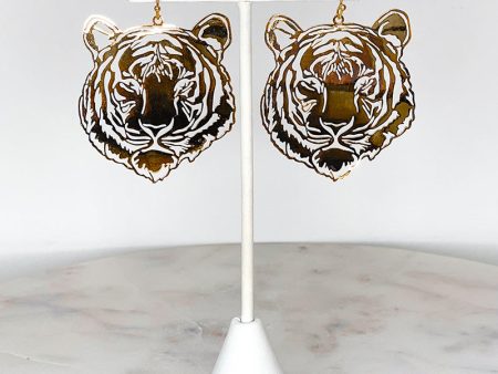 Time Out Tiger Earrings For Sale