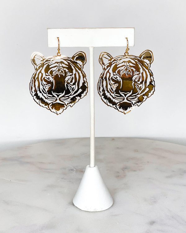 Time Out Tiger Earrings For Sale