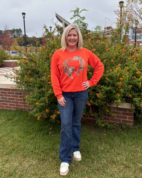 Tiger Love Sweatshirt - Orange Sale